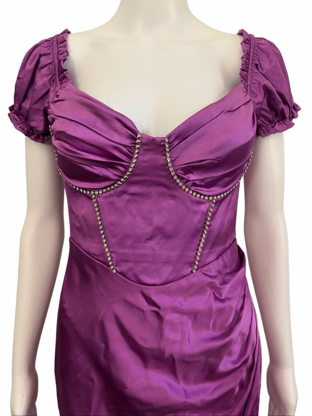 Hello Molly Women's Satin Corset Dress in Purple Size 4